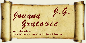 Jovana Grulović vizit kartica